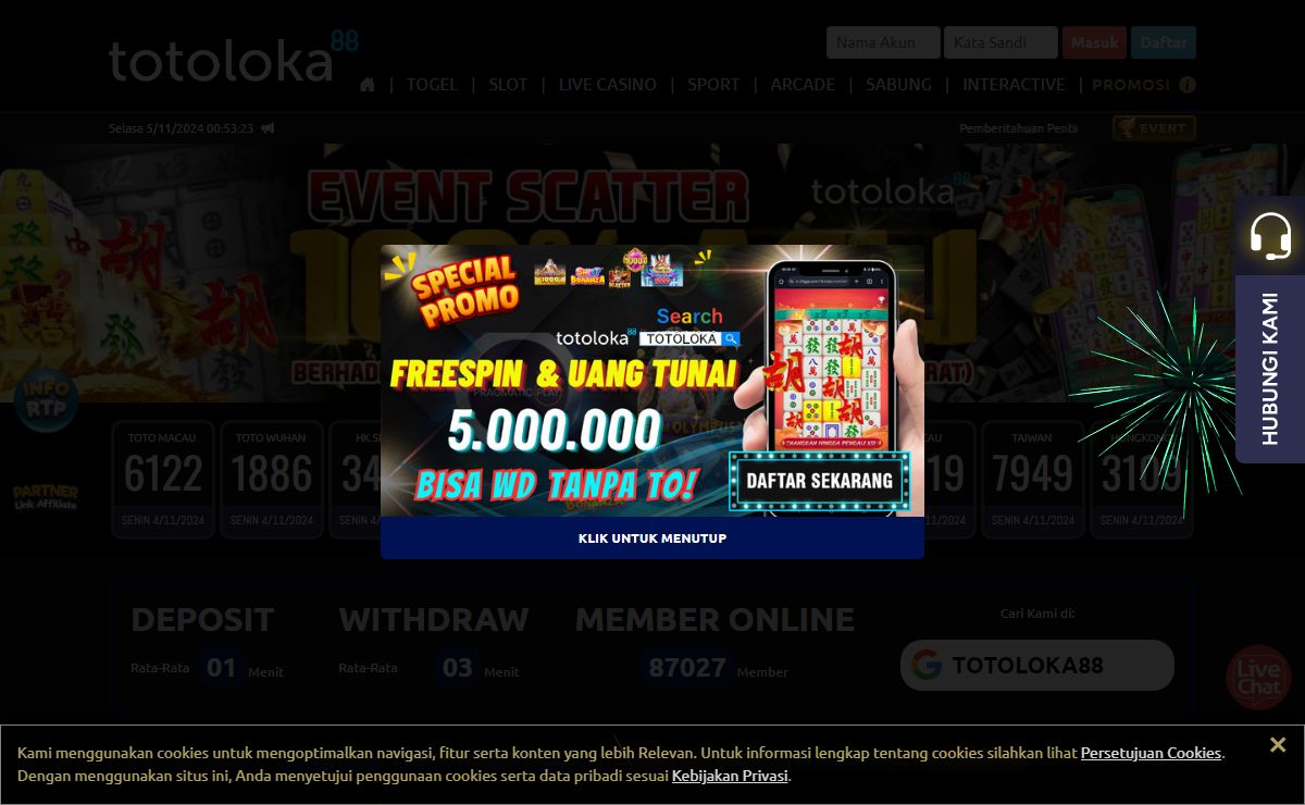 TOTOLOKA88 Situs Slot Gacor Online Server Thailand Mudah Menang