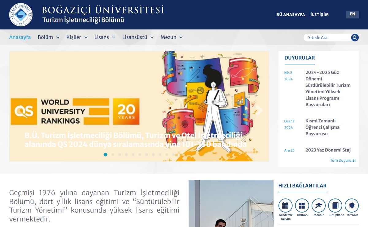 Ana Sayfa | Turizm İşletmeciliği Bölümü