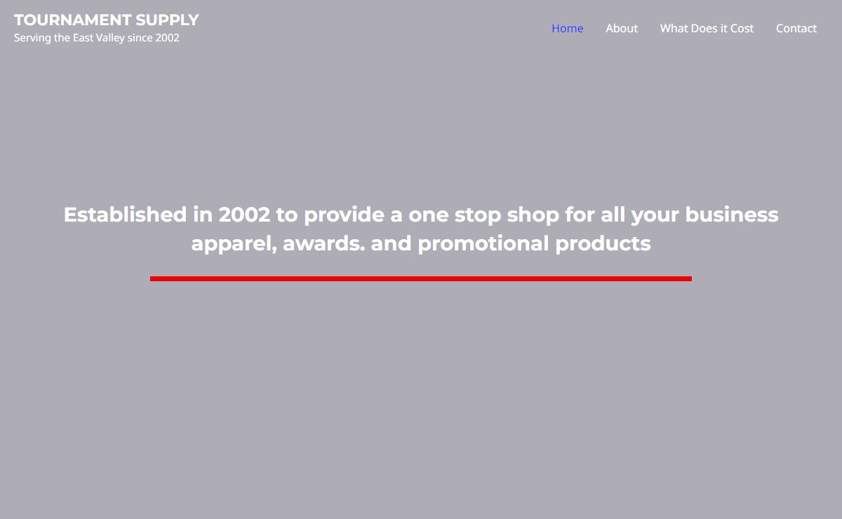 TOURNAMENT SUPPLY – Serving the East Valley since 2002