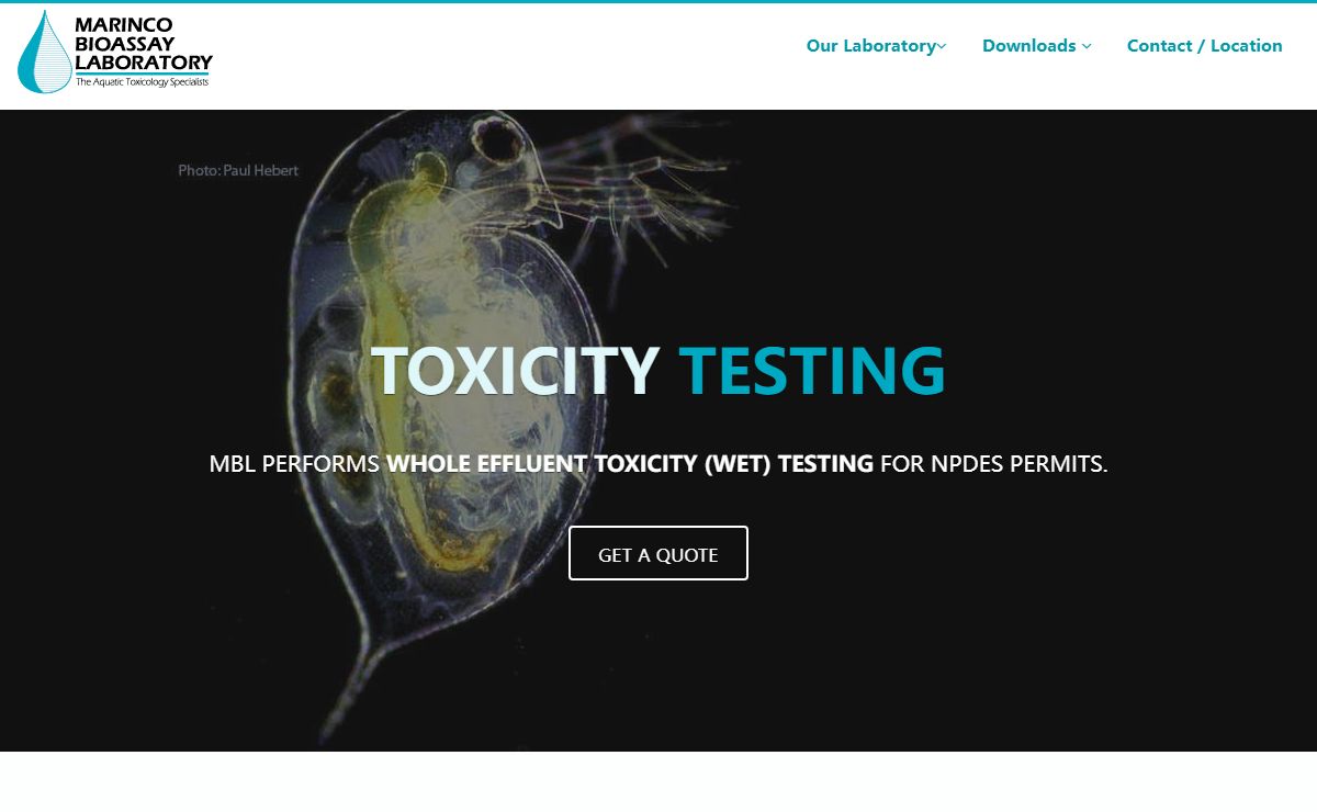 Whole Effluent Toxicity Testing at Marinco Bioassay Laboratory