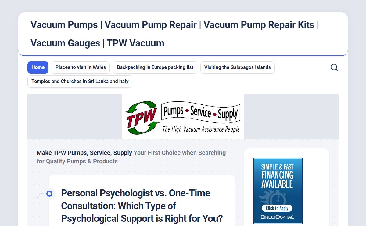 Vacuum Pumps | Vacuum Pump Repair | Vacuum Pump Repair Kits | Vacuum Gauges | TPW Vacuum -