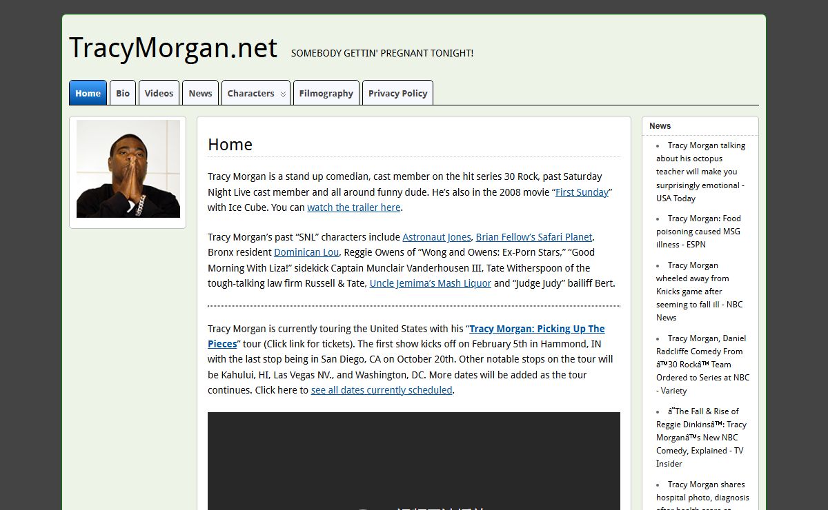 TracyMorgan.net – Somebody gettin' pregnant tonight!