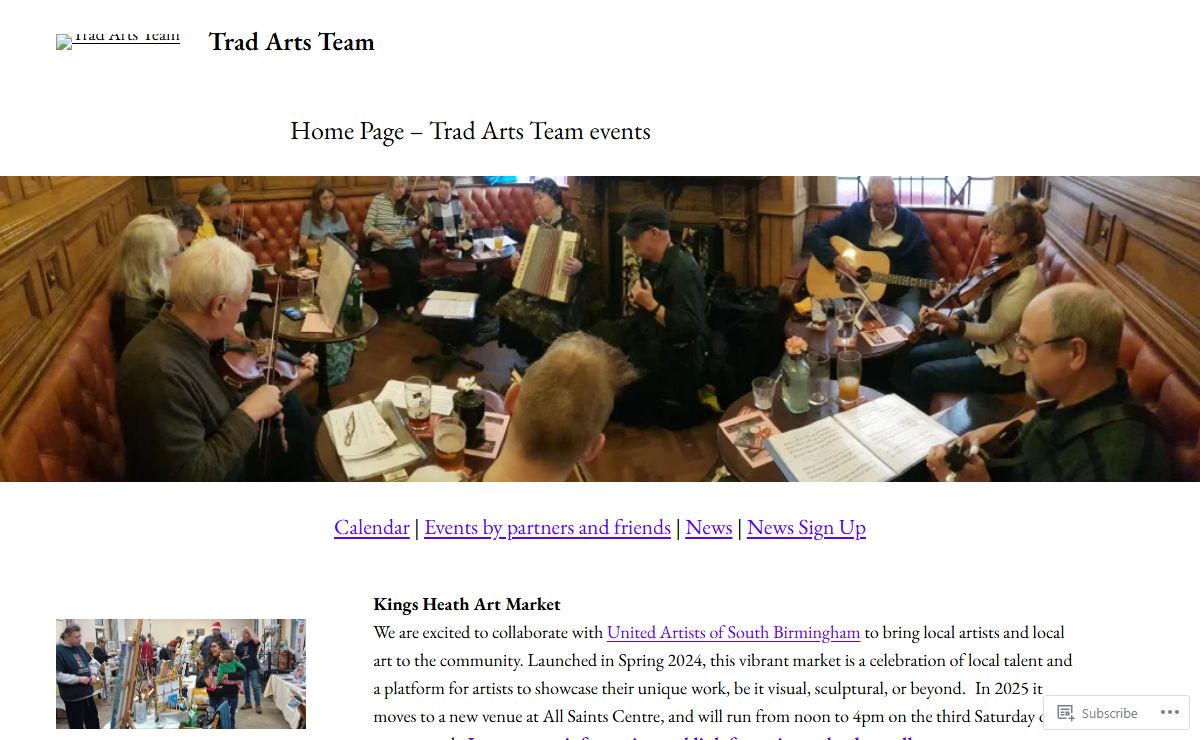 Trad Arts Team – The Trad Arts Team runs activities in the Midlands relating to traditional song, music, storytelling and dance