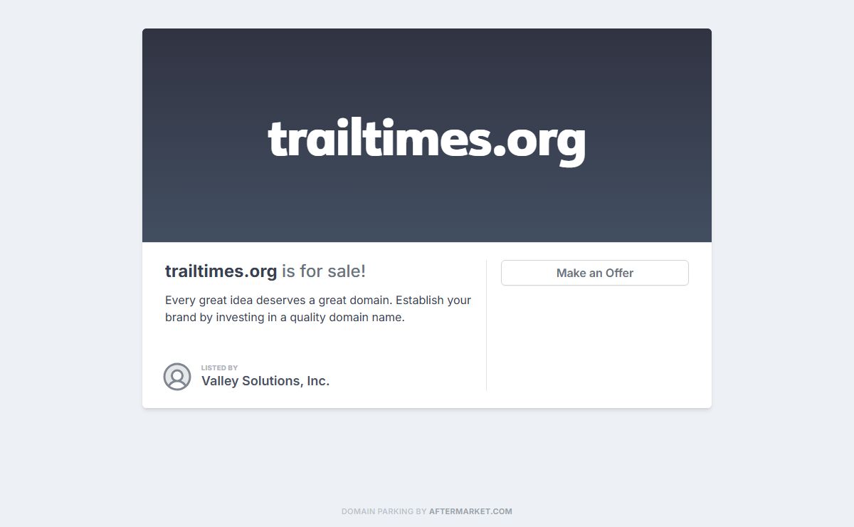 Aftermarket.com | The domain trailtimes.org is for sale!