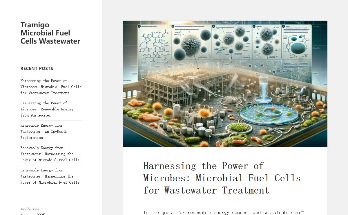 Tramigo Microbial Fuel Cells Wastewater