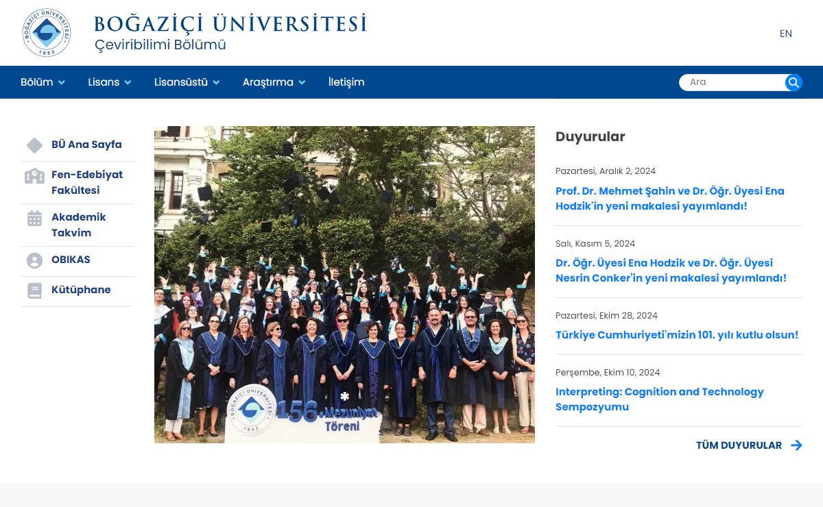 Çeviribilimi Bölümü