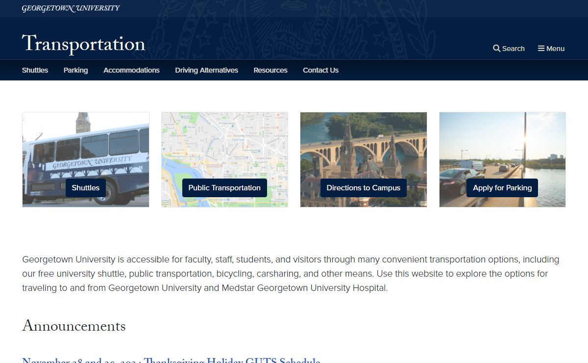 Transportation | Georgetown University