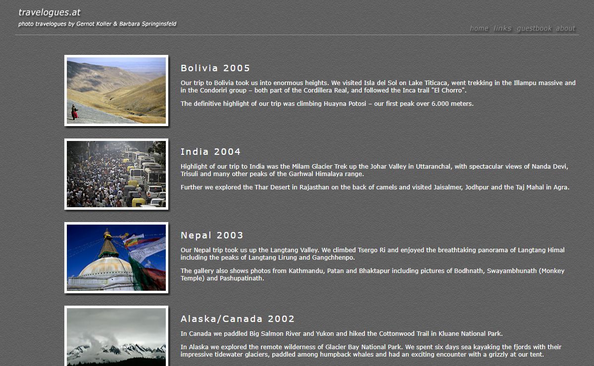 travelogues.at - Photo Travelogues from Bolivia, India, Nepal, Canada and Alaska