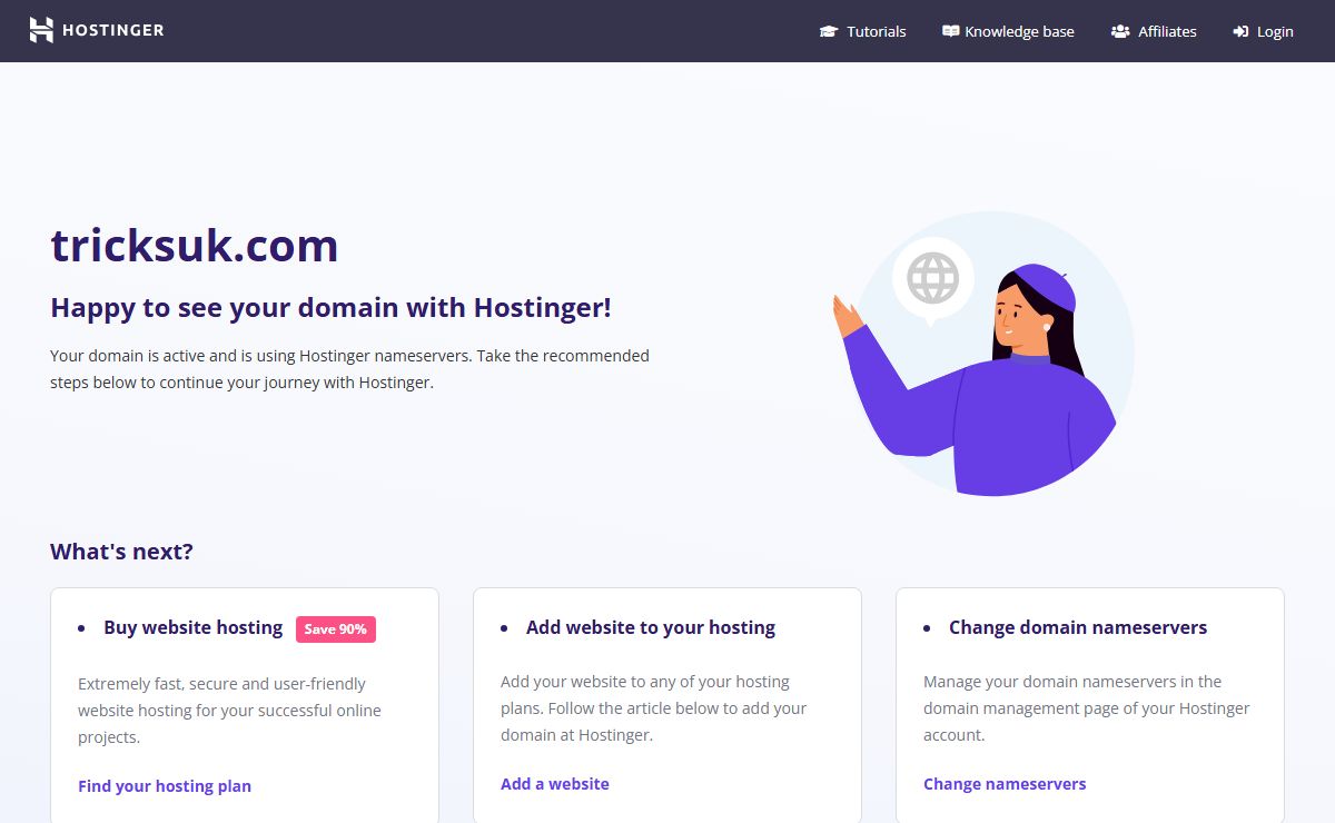 Parked Domain name on Hostinger DNS system
