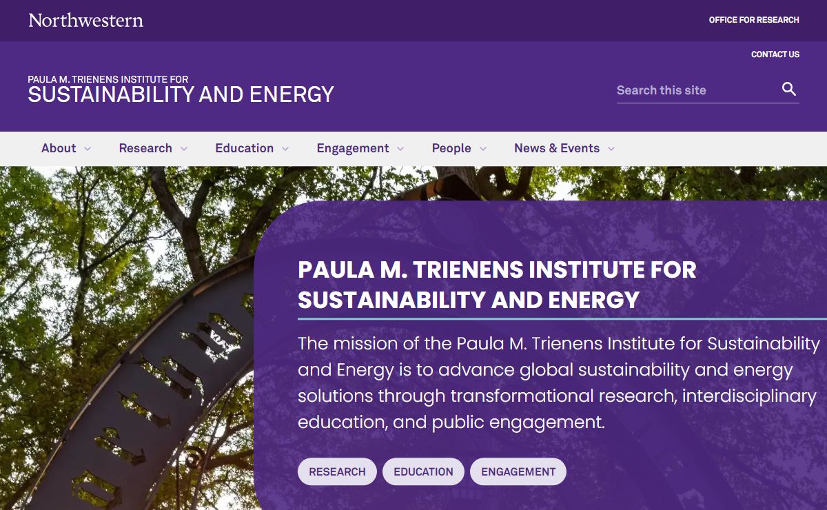 Paula M. Trienens Institute For Sustainability And Energy - Northwestern University
