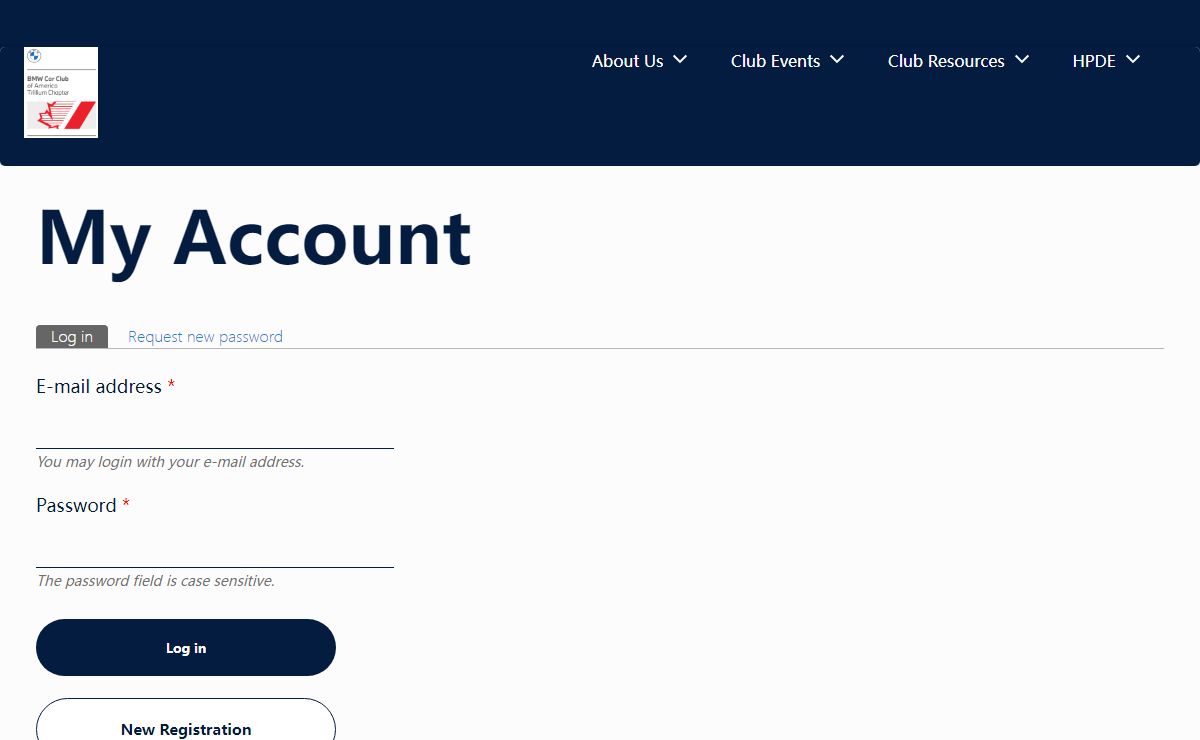 My Account | The BMW Club of America Trillium Chapter