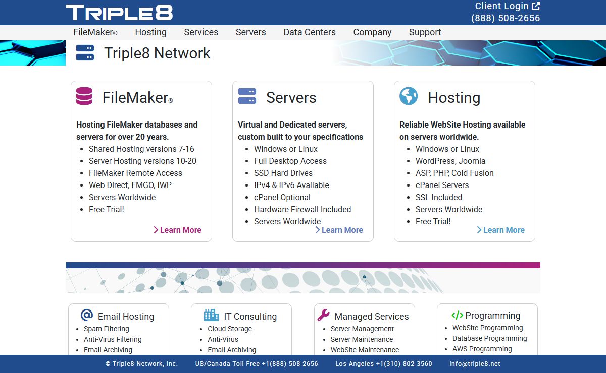 Triple8 - FileMaker Hosting, Server Hosting, Website Hosting, IT Consulting