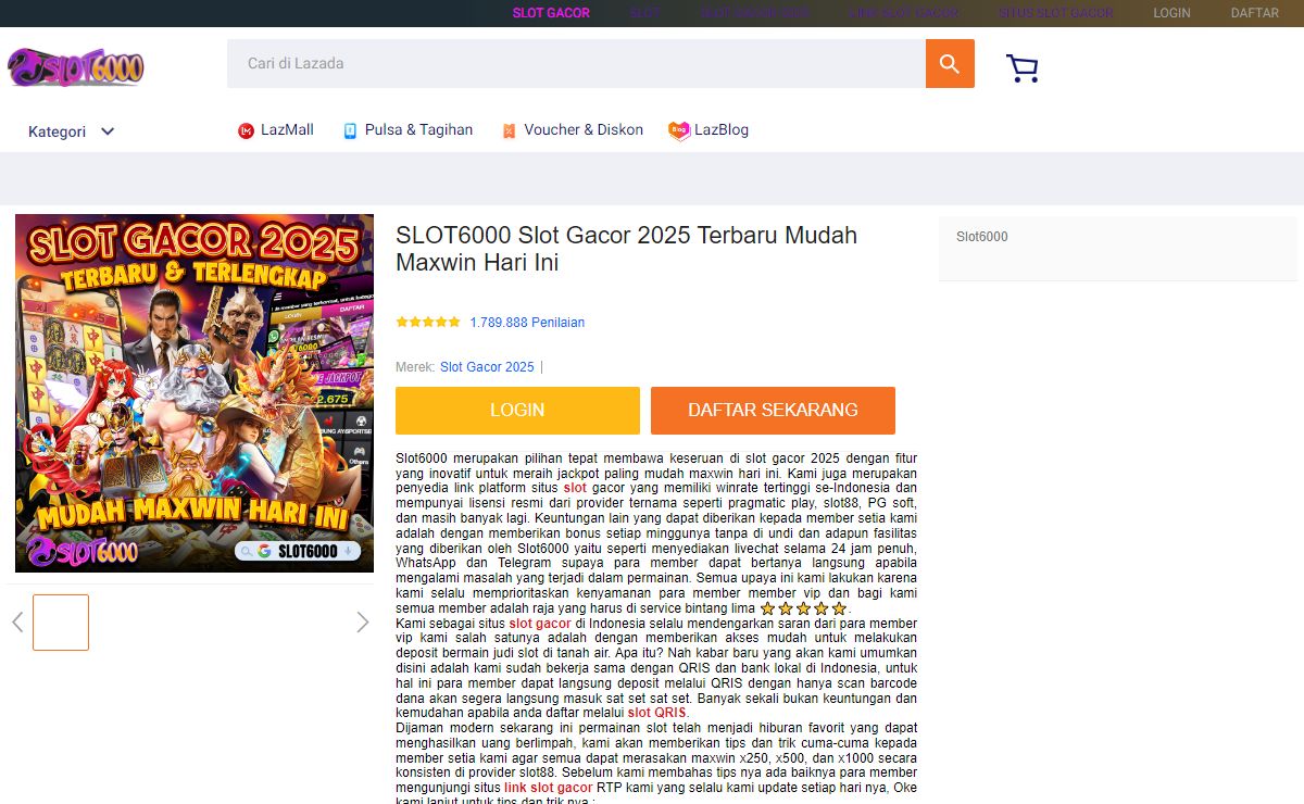 SLOT6000 Slot Gacor 2025 Terbaru Mudah Maxwin Hari Ini