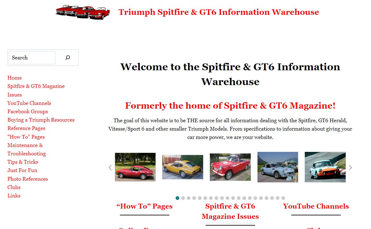 Triumph Spitfire & GT6 Information Warehouse – Information Warehouse for our LBCs!