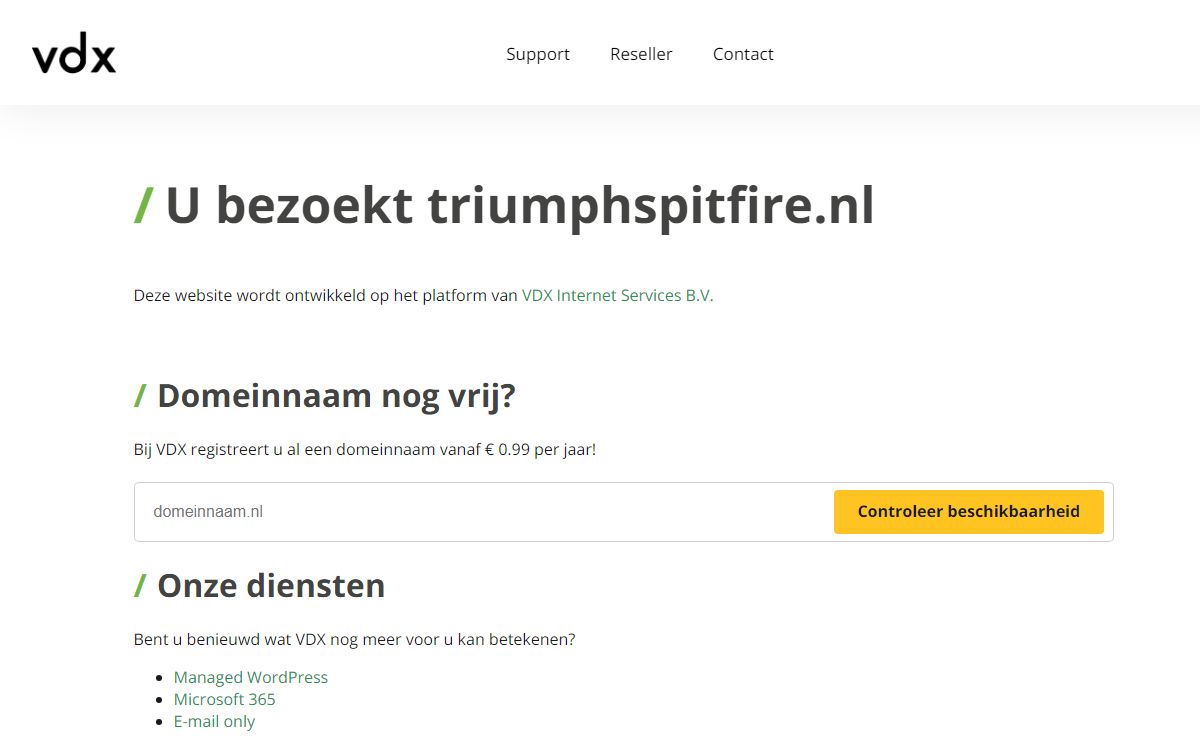 Deze website wordt ontwikkeld op het platform van VDX Internet Services B.V.