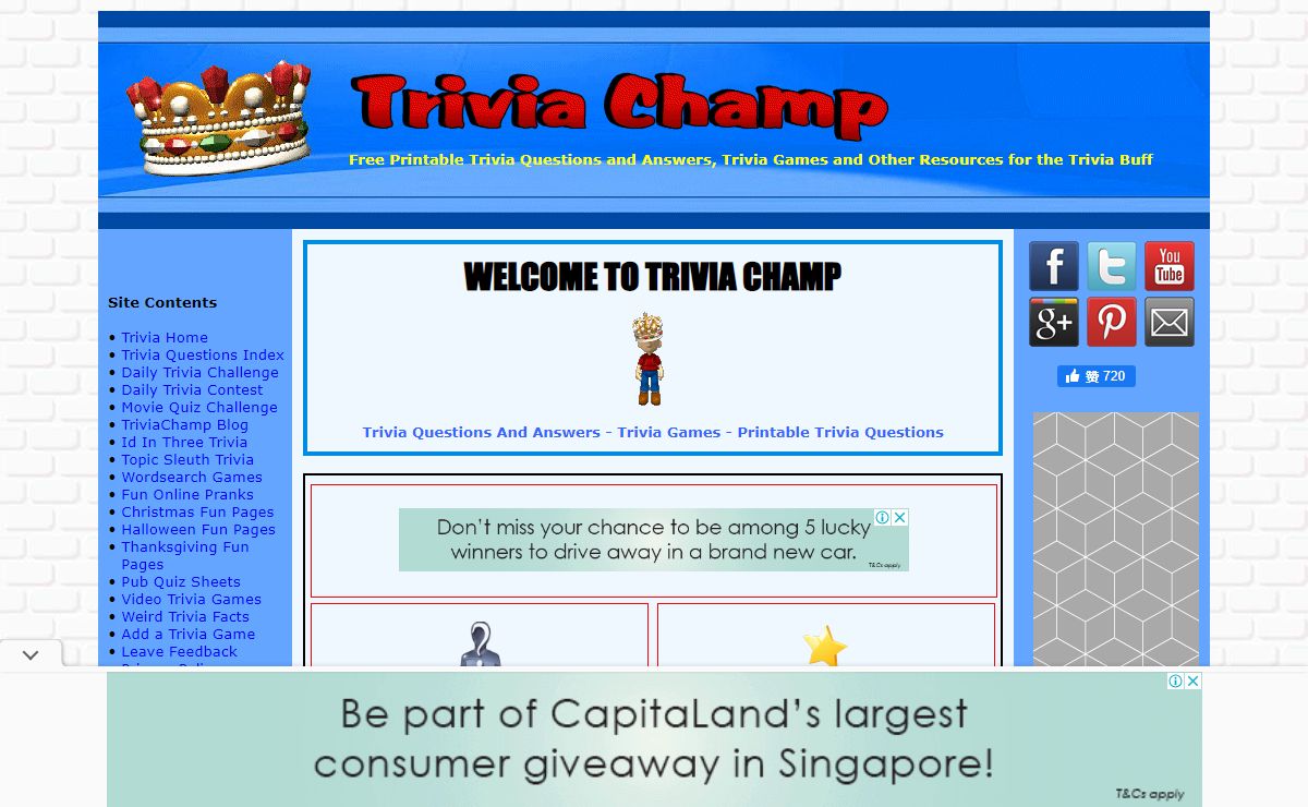 Trivia Champ-Free Printable Trivia Questions Answers & Games