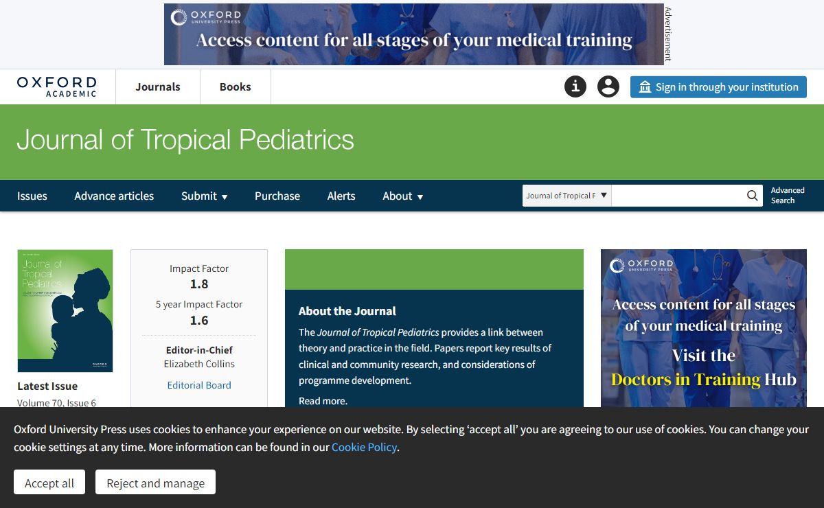 Journal of Tropical Pediatrics | Oxford Academic
