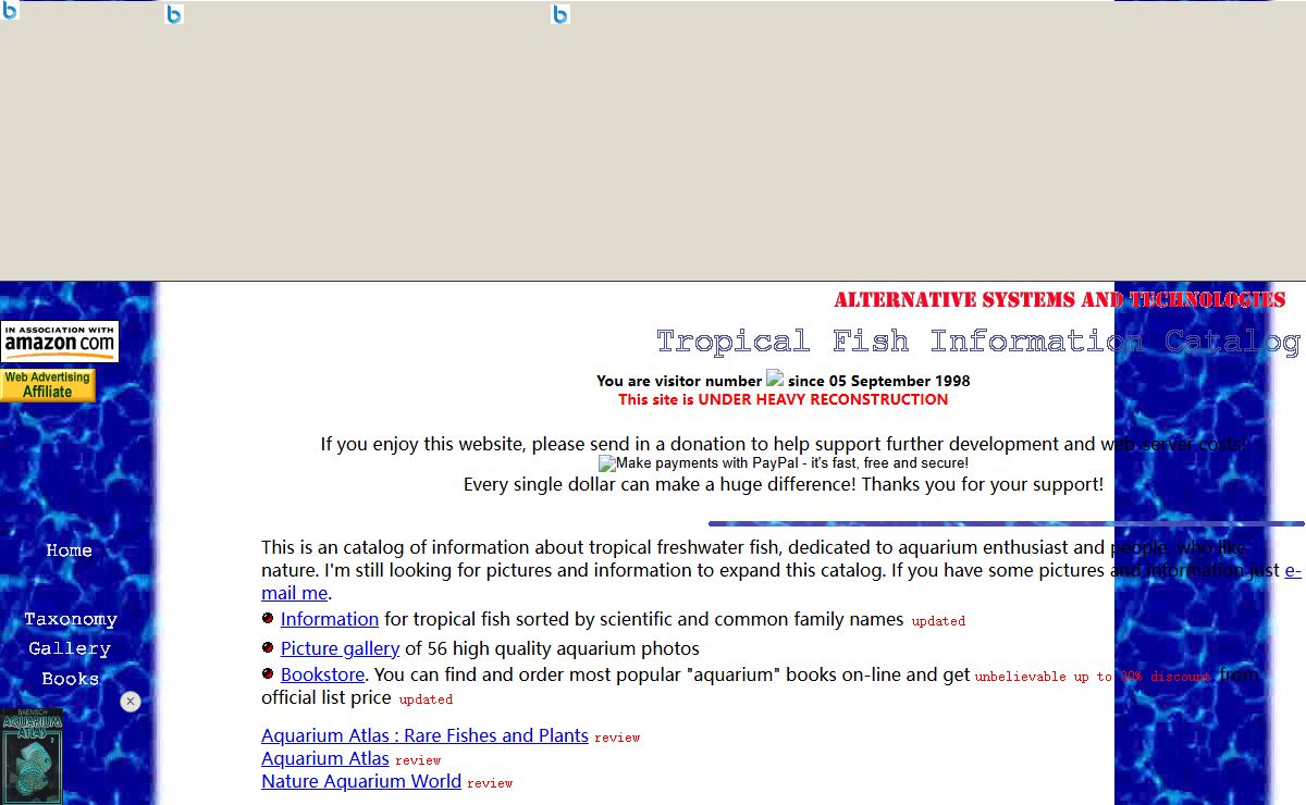 Tropical Fish Information Catalog