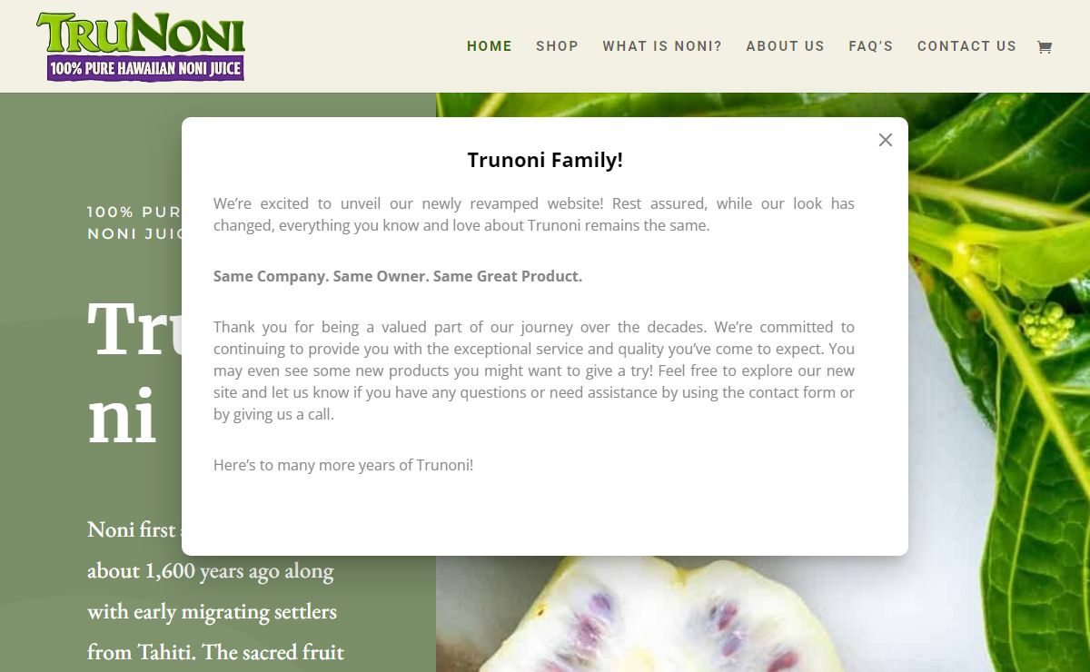 TruNoni | Organic Hawaiian Noni Fruit Juice