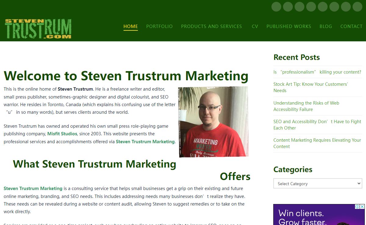 Steven Trustrum @ Trustrum dot COM | Showcasing the skills and work experience of Steven Trustrum
