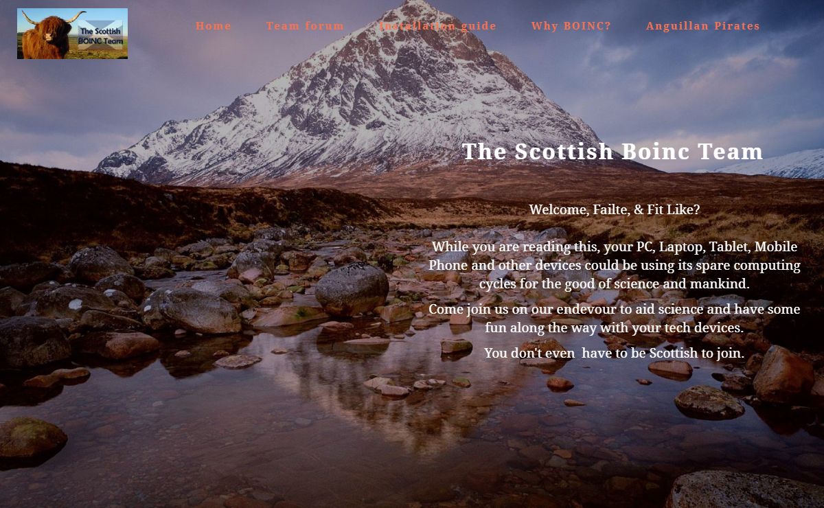 Welcome to The Scottish Boinc Team