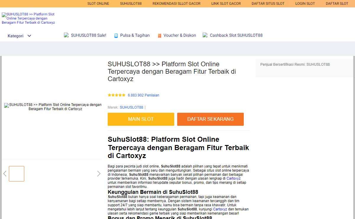 SUHUSLOT88 >> Platform Slot Online Terpercaya dengan Beragam Fitur Terbaik di Cartoxyz