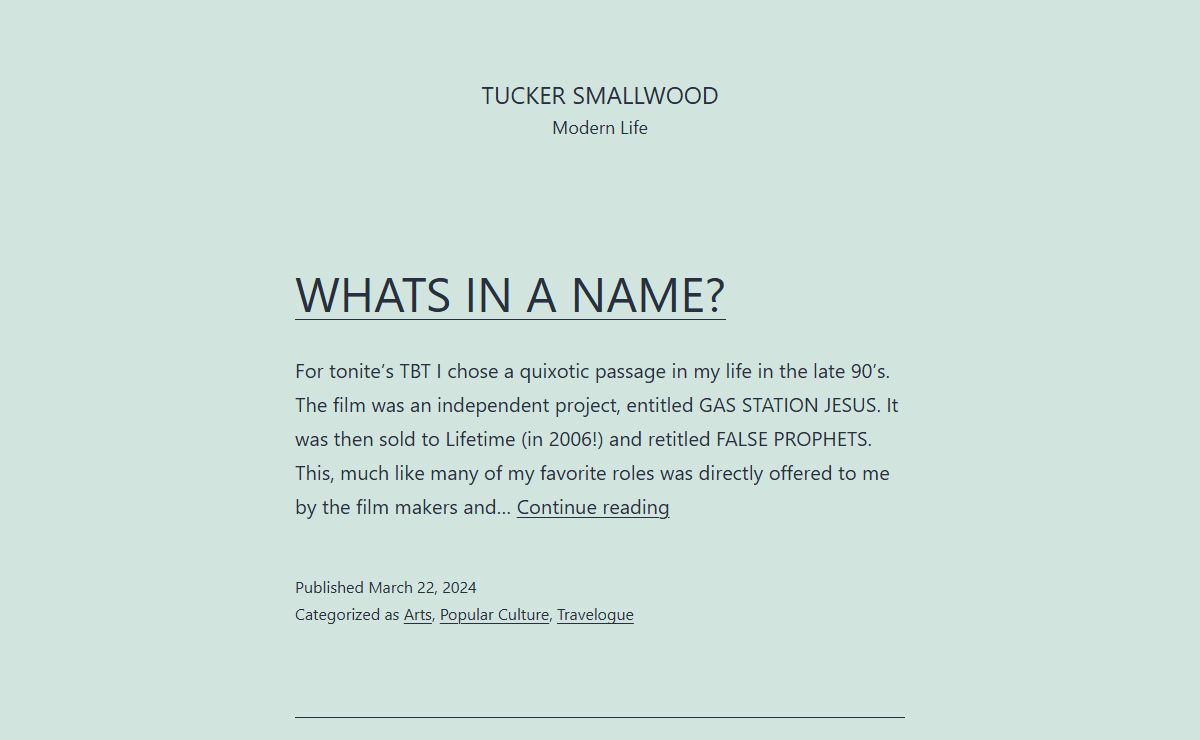 Tucker Smallwood – Modern Life
