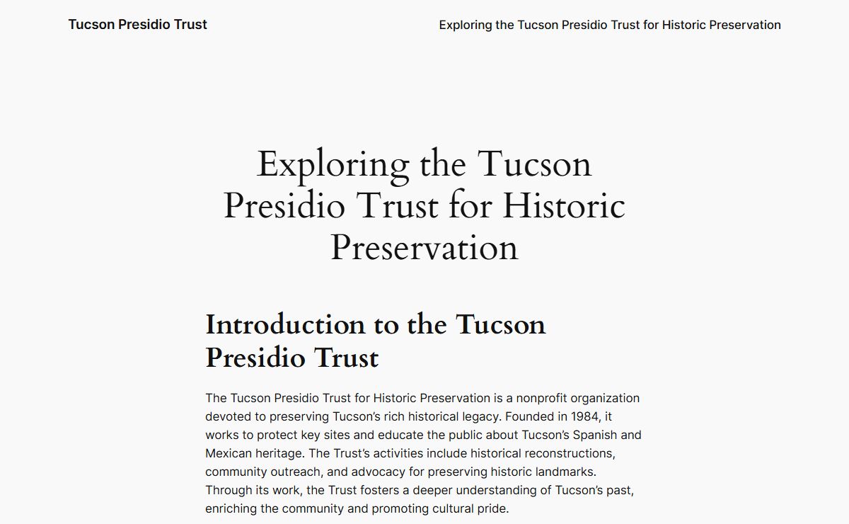 Tucson Presidio Trust