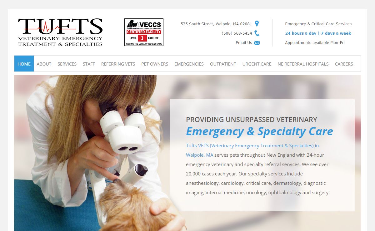 Tufts Veterinary Emergency Treatment & Specialties | Walpole Veterinary Care | MA