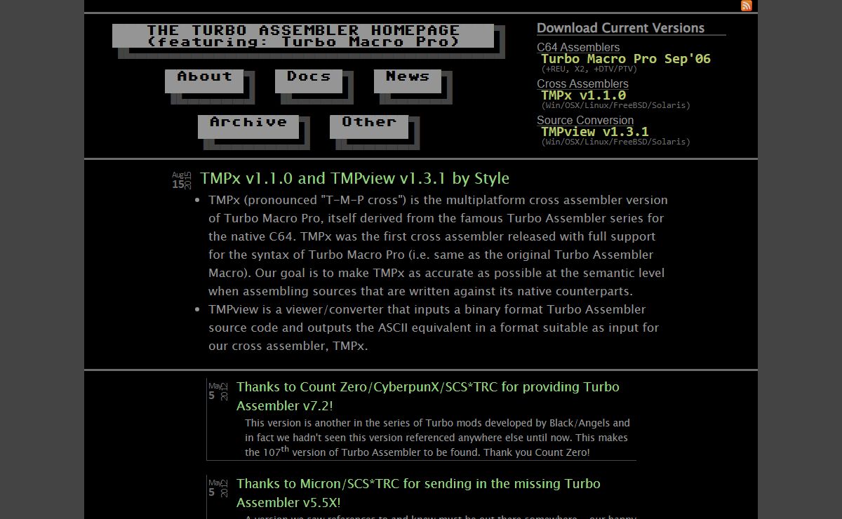 The Turbo Assembler (c64) Homepage, with Turbo Macro Pro and TMPx