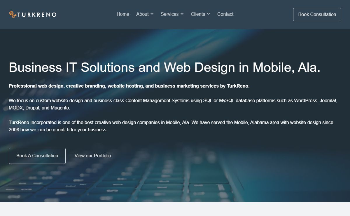 Web Design, Hosting, and SEO Mobile, AL - TurkReno Website Design