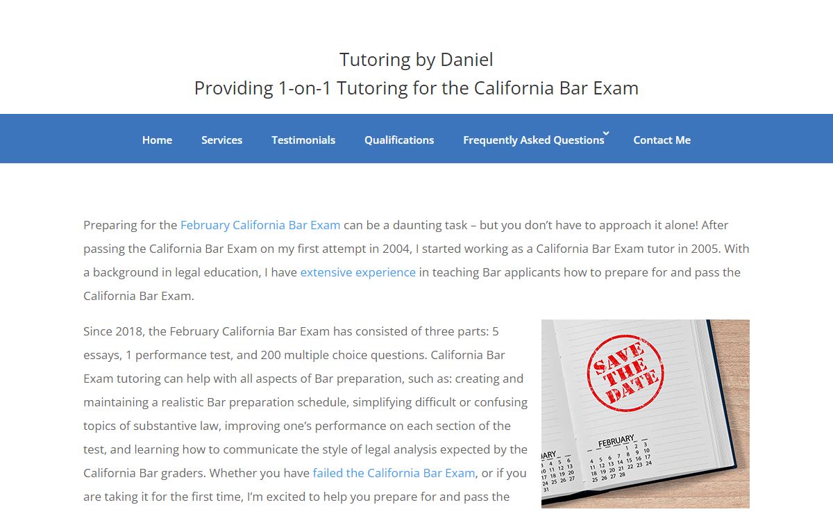California Bar Exam Tutoring - California Bar Tutoring by Daniel
