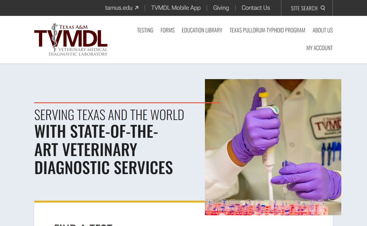 Home - Texas A&M Veterinary Medical Diagnostic Laboratory