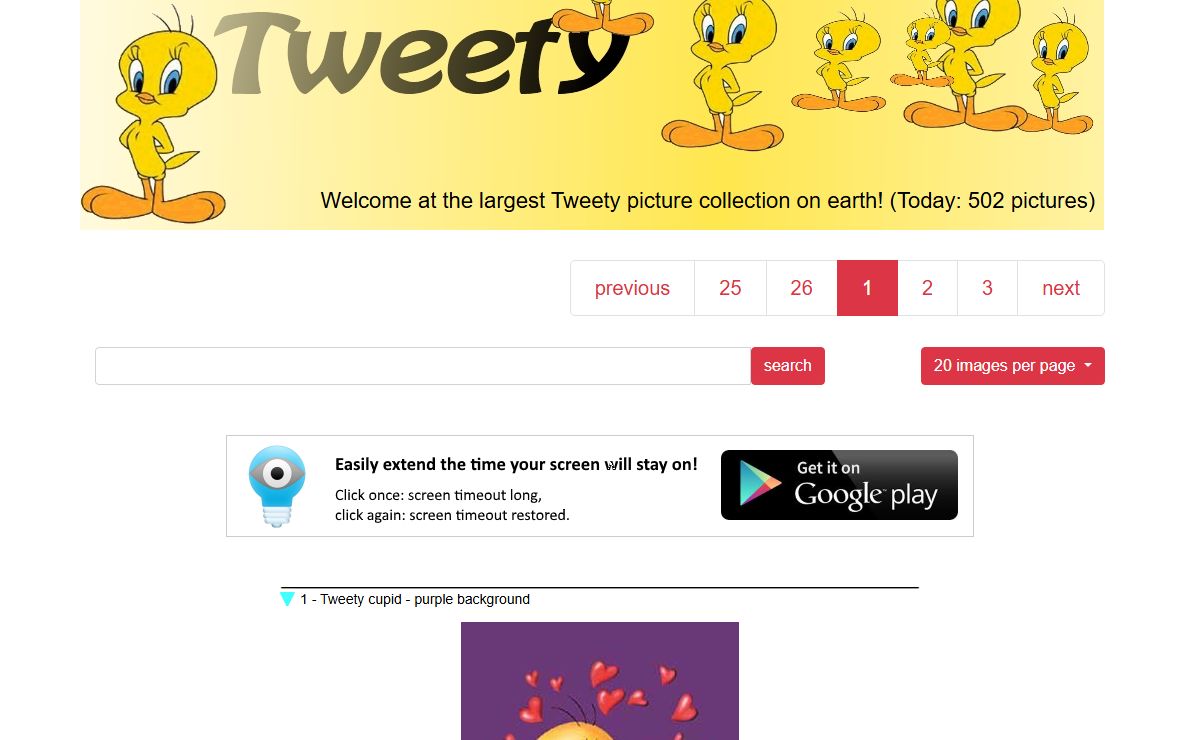 Homepage of the Ultimate Tweety Image Collection (502 images!).