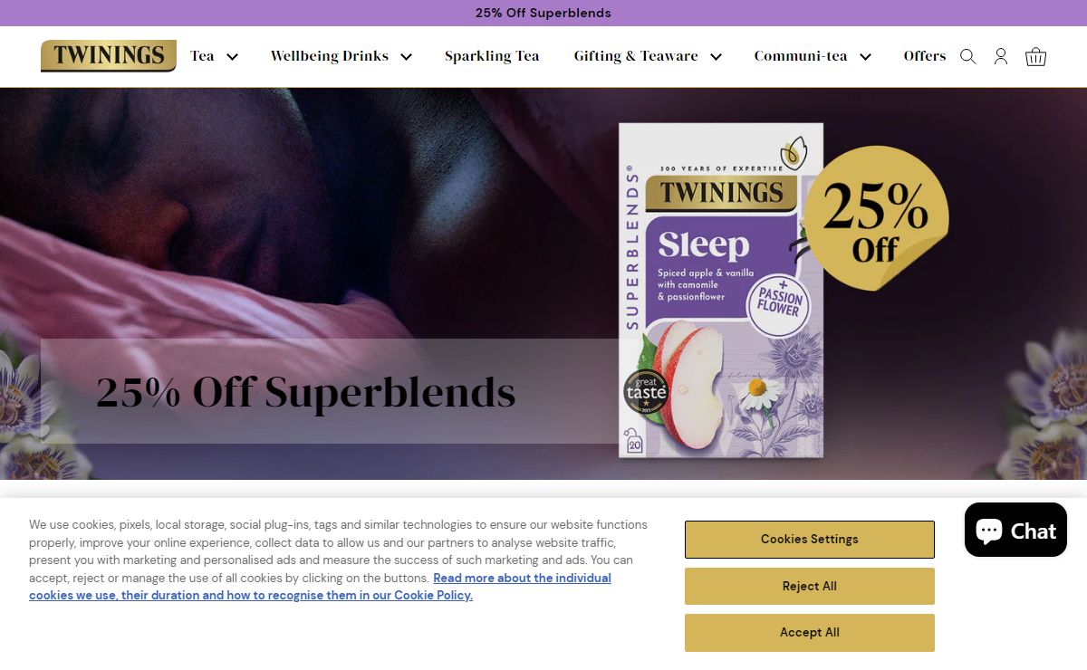 Buy Twinings Tea, Wellbeing Drinks, Gifts and Teaware Today