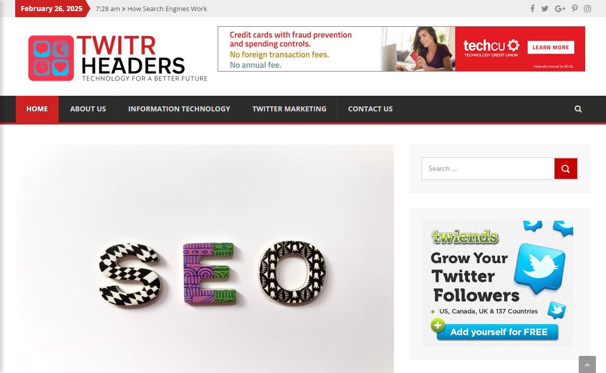 Twitr Headers - Technology for a better future