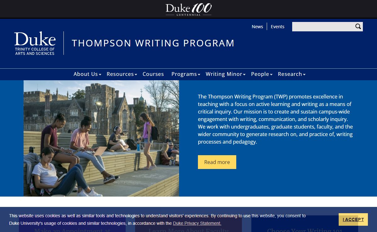 Front Page | Thompson Writing Program