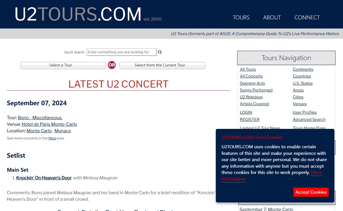 U2Tours.com Home U2Tours.com