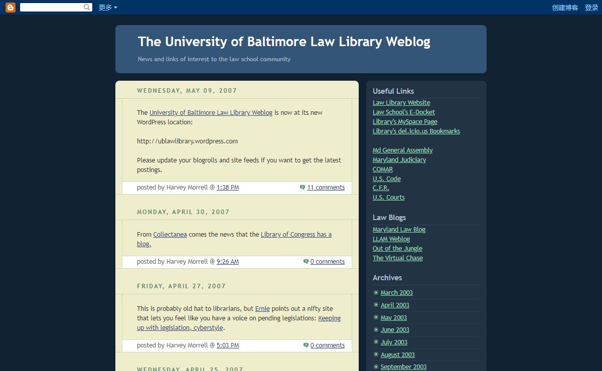 The University of Baltimore Law Library Weblog