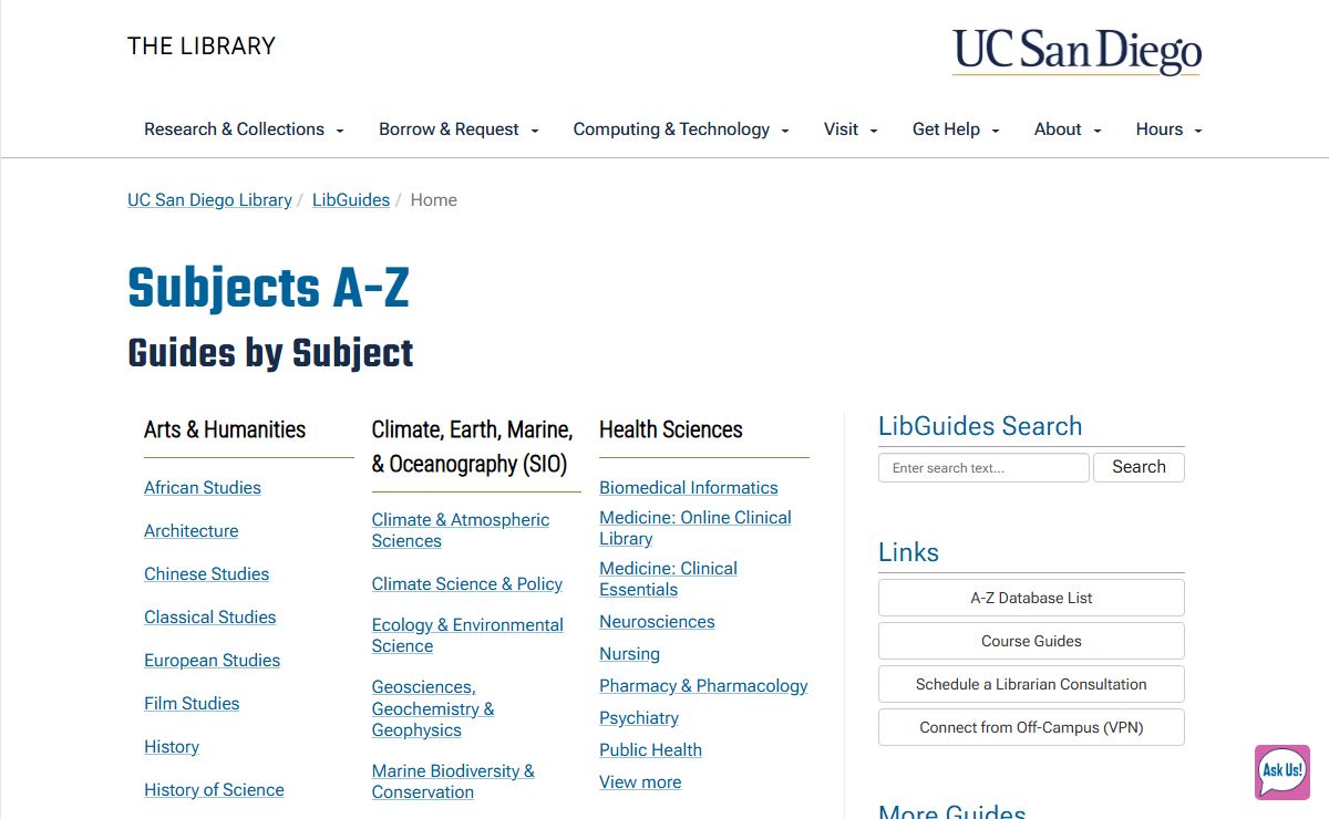 ALL GUIDES - LibGuides at University of California San Diego