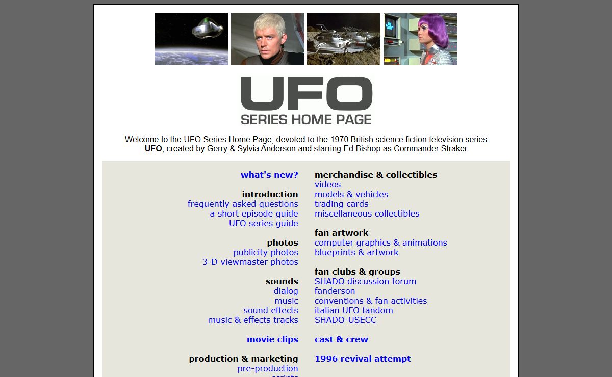 UFO Series Home Page : "UFO" TV series from 1970