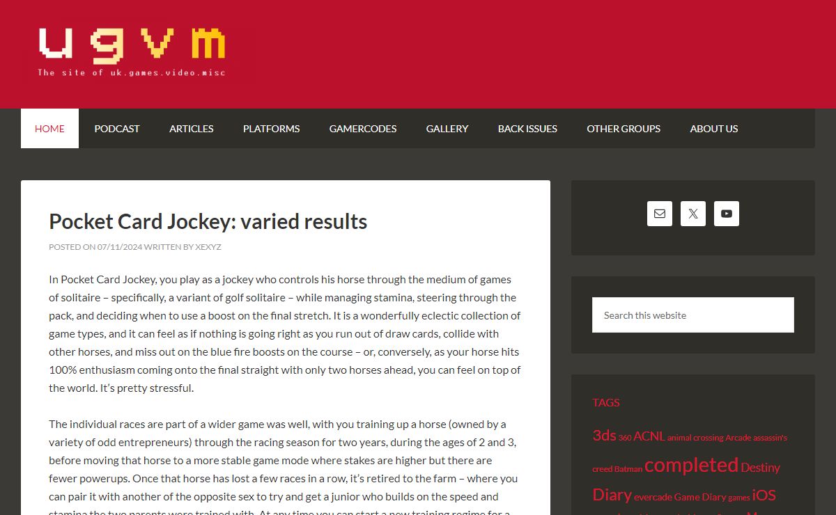 ugvm — the site of uk.games.video.misc