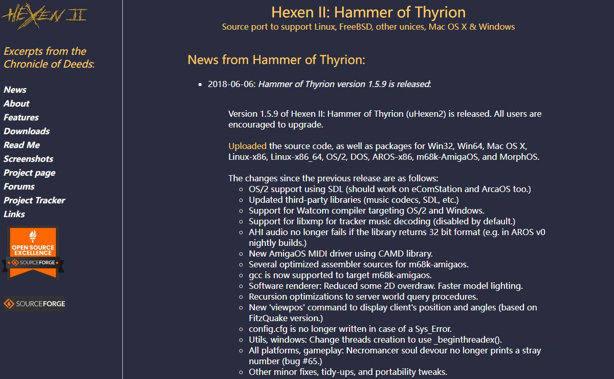 Hammer of Thyrion: Hexen II and HexenWorld for Linux, BSD, Unix, Mac OS X and Windows
