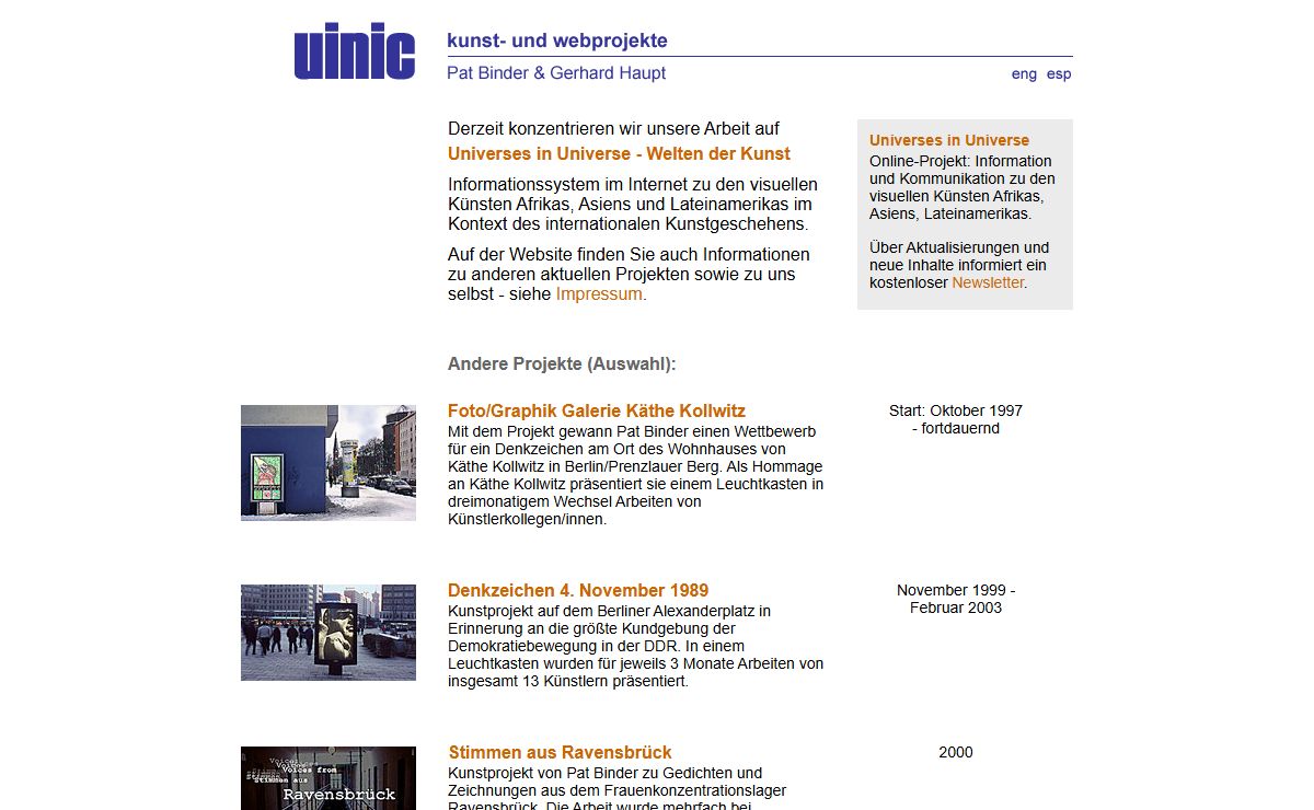 UINIC. Kunst- und Webprojekte