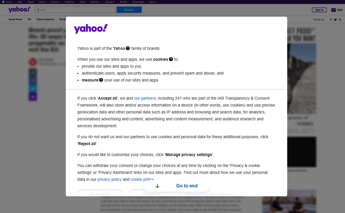 Yahoo is part of the Yahoo family of brands.