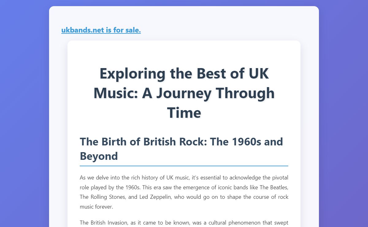 Exploring the Best of UK Music: A Journey Through Time