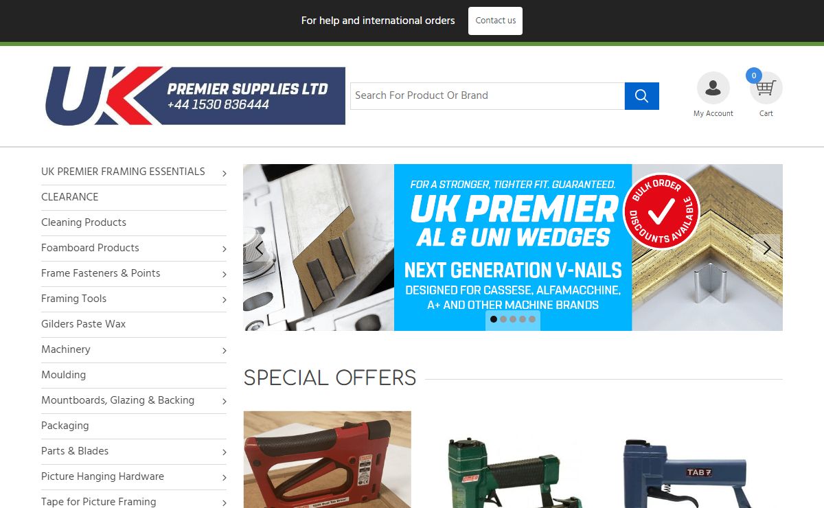 UK Premier Supplies | Picture Framing Tools, Materials & Machines