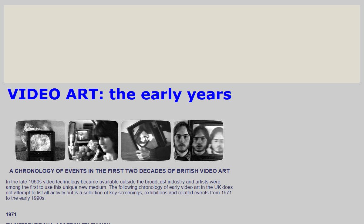 VIDEO ART: the early years