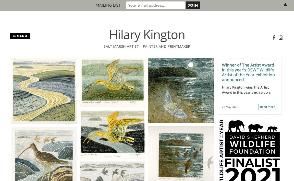 Home - Hilary Kington Salt marsh artist - painter and printmaker