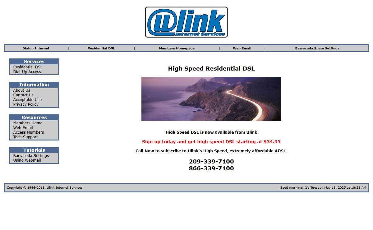 Welcome to Ulink Internet Services